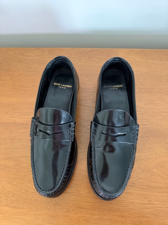 Saint Laurent Shoes - Saint Laurent Black Patent Leather Loafers - women